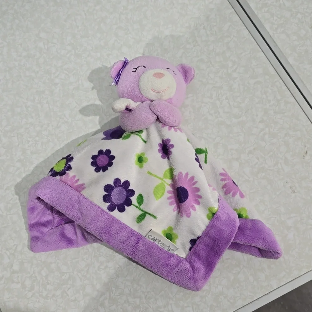 Carters purple floral‎ security blanket